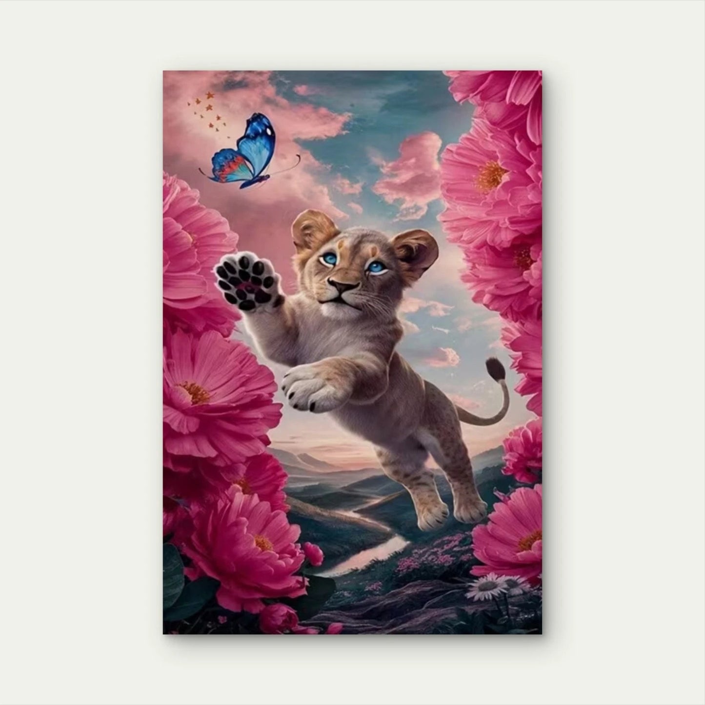 Cute Little Lion Metal Print Ready to Hang