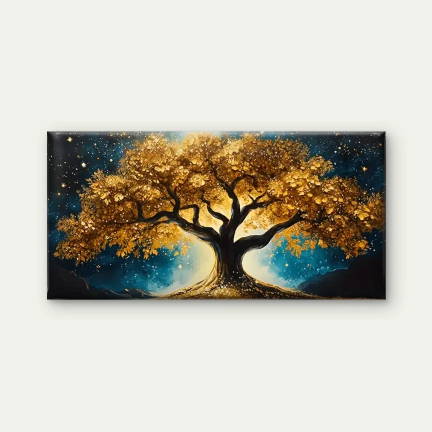 Tree Stars Abstract Wall Art Canvas Office Home Room Framed 120x60cm