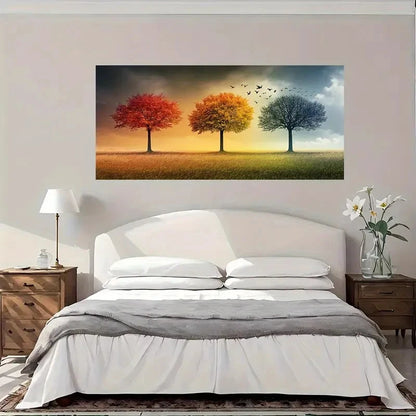 Autumn Landscape Trees Wall Art Canvas Office Home Room Framed 120x60cm