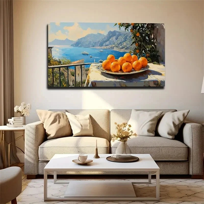 Vibrant Sunset Beach & Ocean Wall Art Canvas Office Home Room Framed 120x60cm