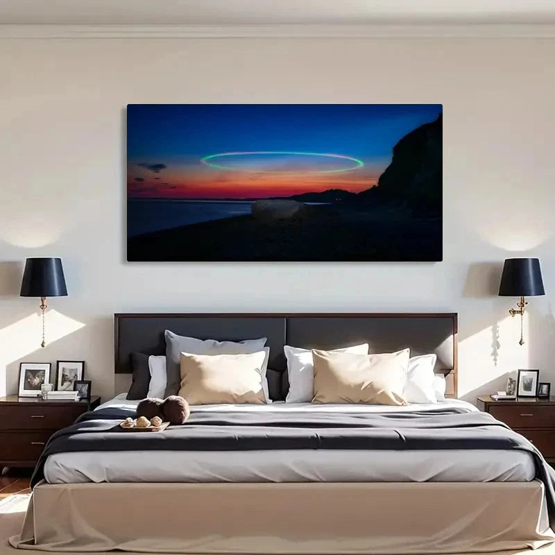 Hooken Beach Modern Wall Art Canvas Office Home Room Framed 120x60cm