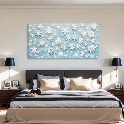 Floral Snowflake Modern Deco Wall Art Canvas Office Home Room Framed 120x60cm - Bella Home Decor