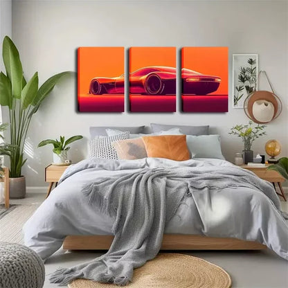 3pcs Future Car Wall Art Canvas Unframed - High Quality Print 100% Australian Made Wall Canvas - Bella Home Decor