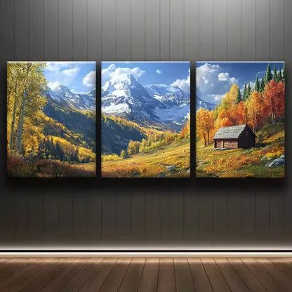 3pcs Autumn Mountain Scene Wall Art Canvas Unframed - High Quality Print 100% Australian Made Wall Canvas - Bella Home Decor