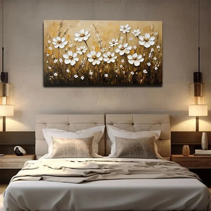Boho-Chic Abstract Flower Wall Art Canvas Office Home Room Framed 120x60cm