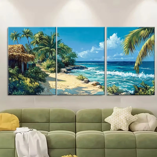 3pcs , Featuring a Travel Print of Aruba Metal Print Ready to Hang Art
