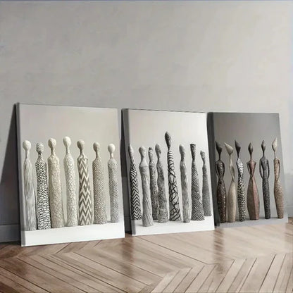 3pcs Ceramic Figurines Wall Art Canvas Unframed - High Quality Print 100% Australian Made Wall Canvas - Bella Home Decor