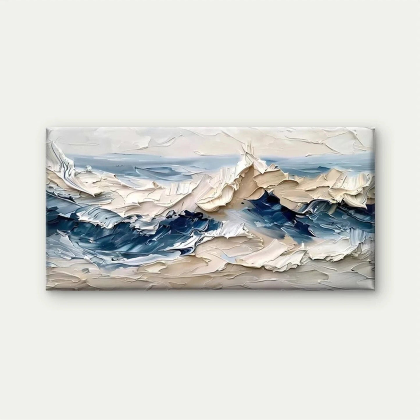 Coastal Abstract Ocean Wave Wall Art Canvas Office Home Room Framed 120x60cm