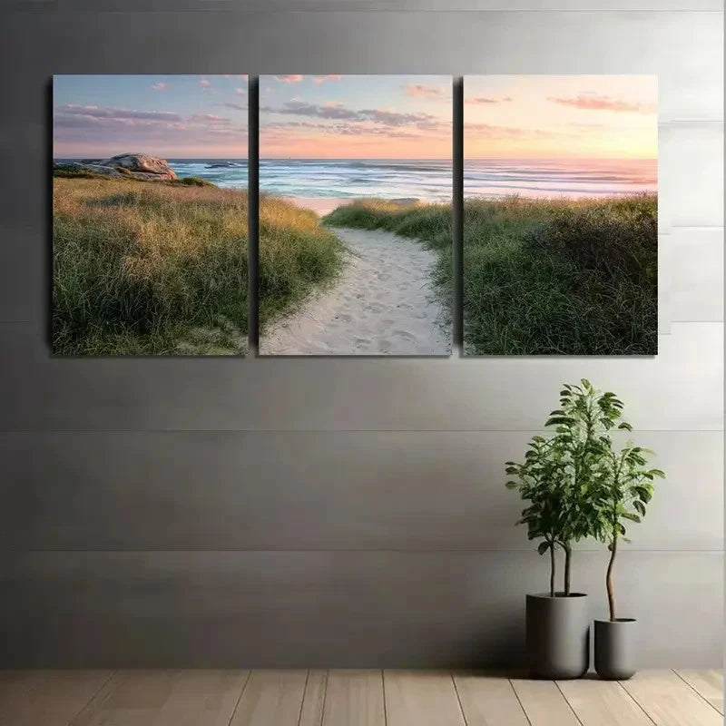 3pcs Array of Beautiful Flowers in Various Colors Metal Print Ready to Hang Art - Bella Home Decor