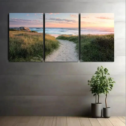 3pcs Array of Beautiful Flowers in Various Colors Metal Print Ready to Hang Art - Bella Home Decor