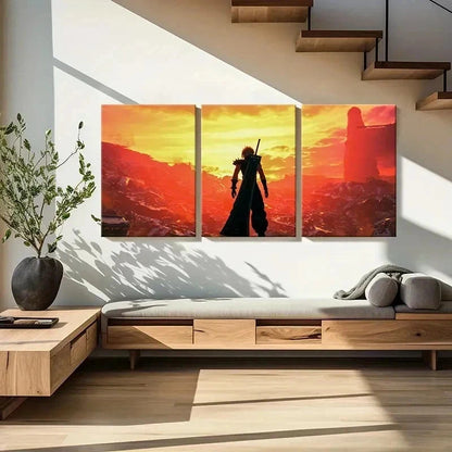 3pcs Vibrant Fantasy Game Character Wall Art Set Canvas Framed 50x70cm - High Quality Print 100% Australian Made Wall Canvas Ready to Hang