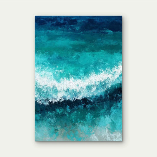 Emerald Depths Abstract Seascape 60x90cm Metal Print Ready to Hang