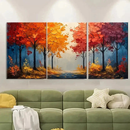 3pcs Abstract Forest Modern Colorful CF   Wall Art Set Canvas Framed 60x90cm - High Quality Print 100% Australian Made Wall Canvas Ready to Hang - Bella Home Decor