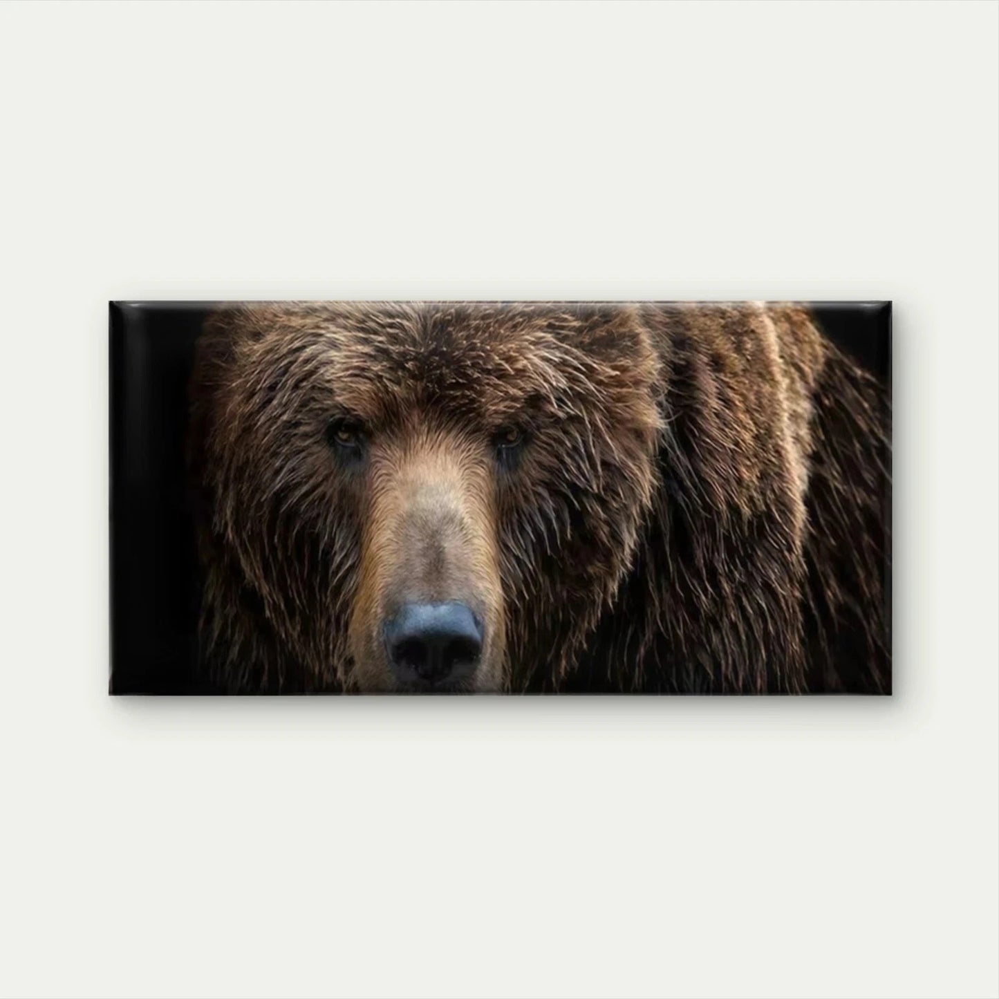 Realistic Close-Up Bear Wall Art Canvas Office Home Room Framed 120x60cm