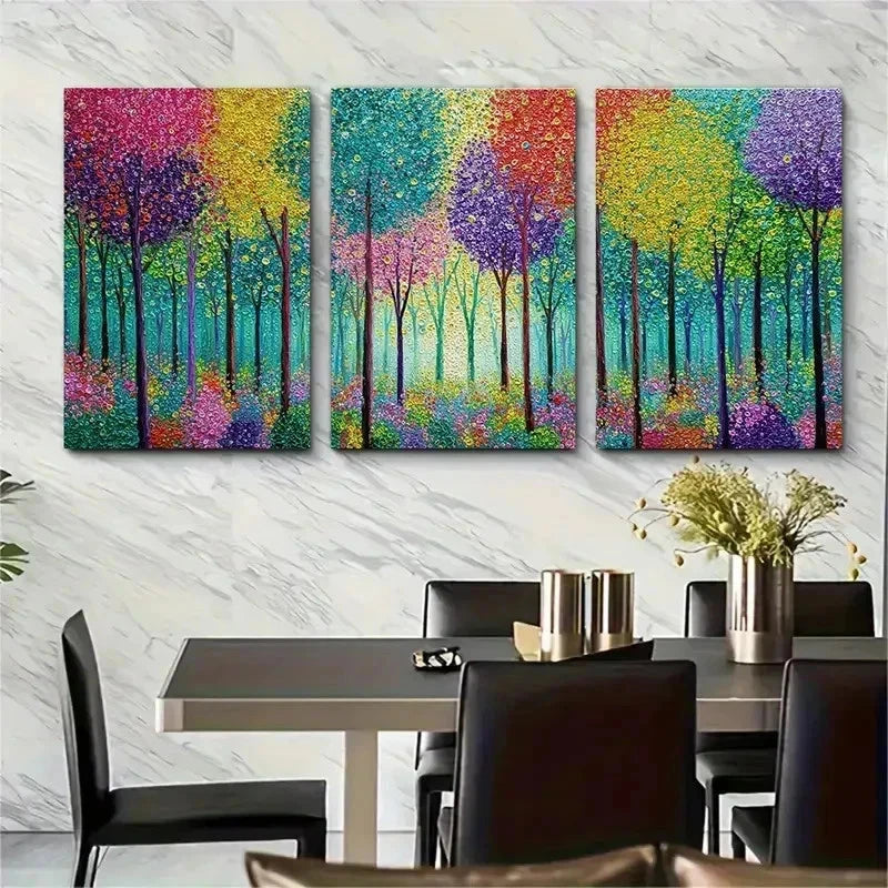 3pcs Abstract Landscape Painting Color Perfect Wall Art Set Canvas Framed 50x70cm - High Quality Print 100% Australian Made Wall Canvas Ready to Hang - Bella Home Decor