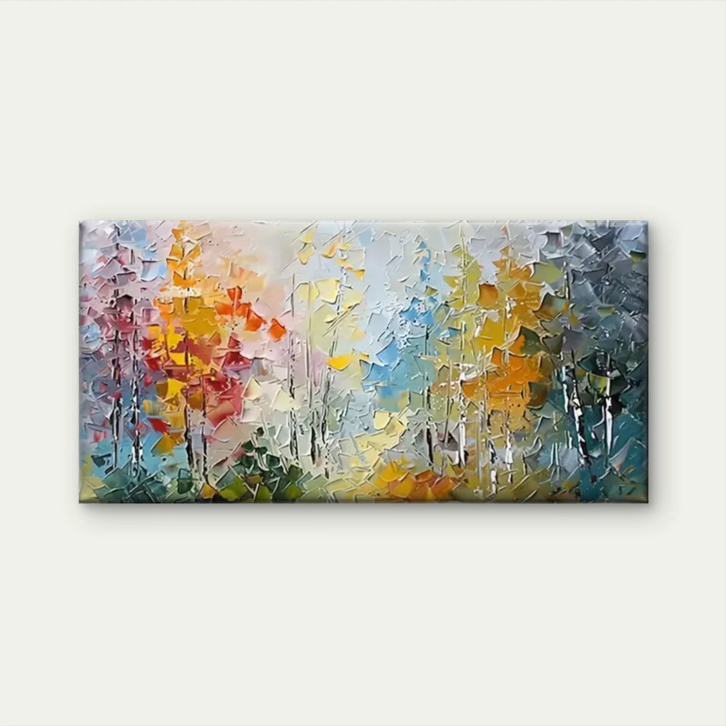 Colorful Forest Abstract Wall Art Canvas Office Home Room Framed 120x60cm
