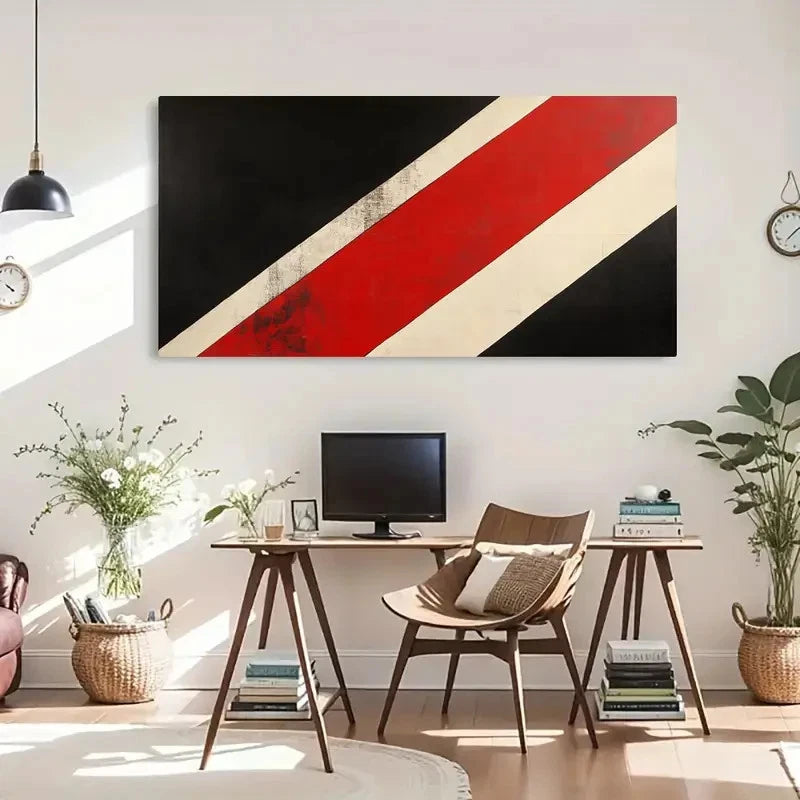 Bold Abstract Modern Deco Wall Art Canvas Office Home Room Framed 120x60cm - Bella Home Decor