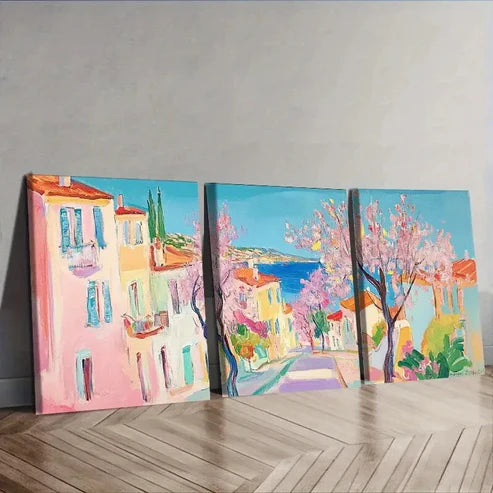 3pcsThe cherry blossoms open Wall Art Set Canvas Unframed - High Quality Print 100% Australian Made Wall Canvas
