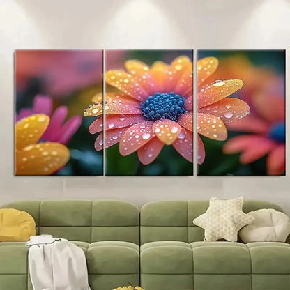 3pcs Vibrant Floral Print Nature Photo TI Wall Art Set Canvas Framed 50x70cm - High Quality Print 100% Australian Made Wall Canvas Ready to Hang - Bella Home Decor