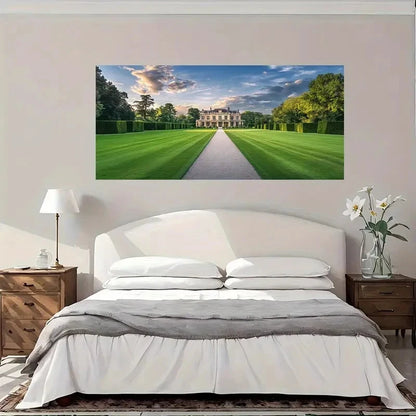 Luxury Mansion & Gardens Wall Art Canvas Office Home Room Framed 120x60cm