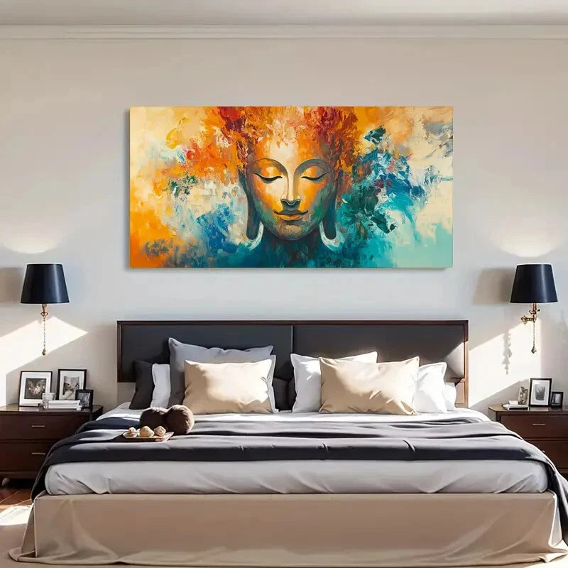 Spiritual Meditation Abstract Wall Art Canvas Office Home Room Framed 120x60cm - Bella Home Decor