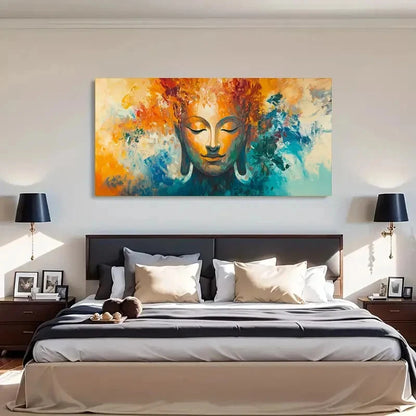 Spiritual Meditation Abstract Wall Art Canvas Office Home Room Framed 120x60cm - Bella Home Decor
