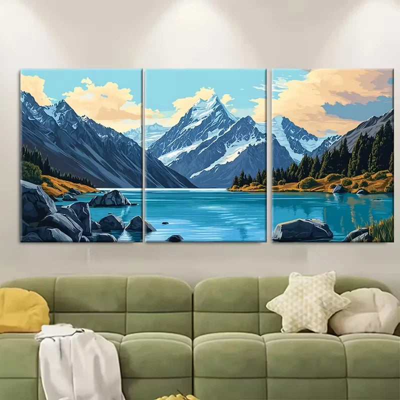 3pcs New Zealand Travel Metal Print Ready to Hang Art