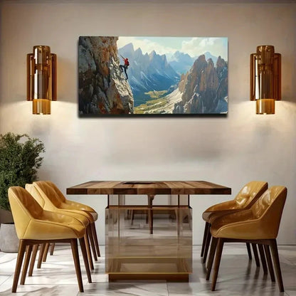Stunning Mountain Climber Wall Art Canvas Office Home Room Framed 120x60cm