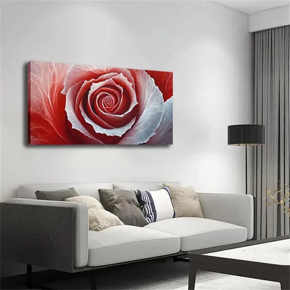 Dark Red to White Transition Wall Art Canvas Office Home Room Framed 120x60cm - Bella Home Decor