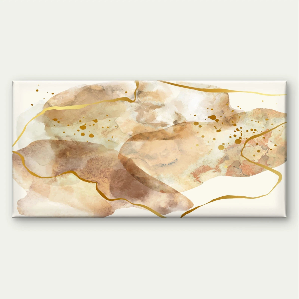 Neutral Abstract Beige Wash Modern Wall Art Canvas Office Home Framed 120x60cm