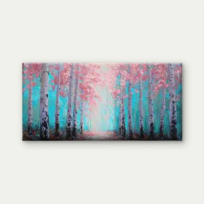 Charming Pink Tree Wall Art Canvas Office Home Room Framed 120x60cm