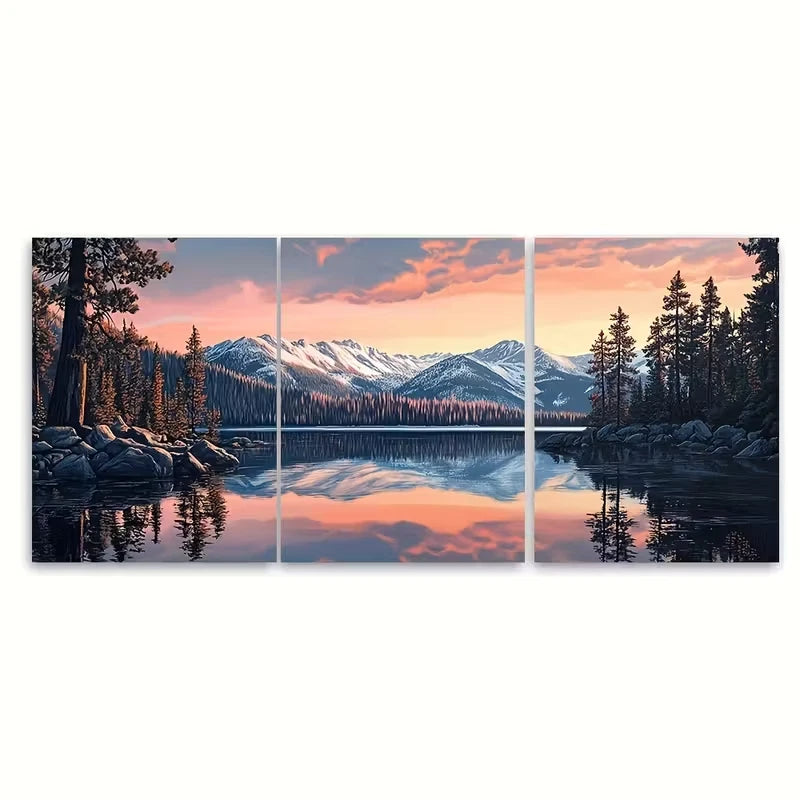 3pcs , Lake Tahoe Trave lNational Park Metal Print Ready to Hang Art - Bella Home Decor