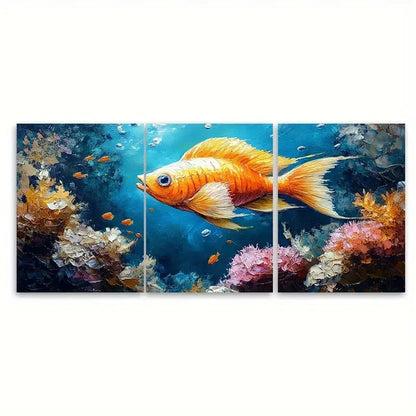 3pcs Seashell Underwater Marine Illustration Wall Art Set Canvas Framed 40x60cm - High Quality Print 100% Australian Made Wall Canvas Ready to Hang
