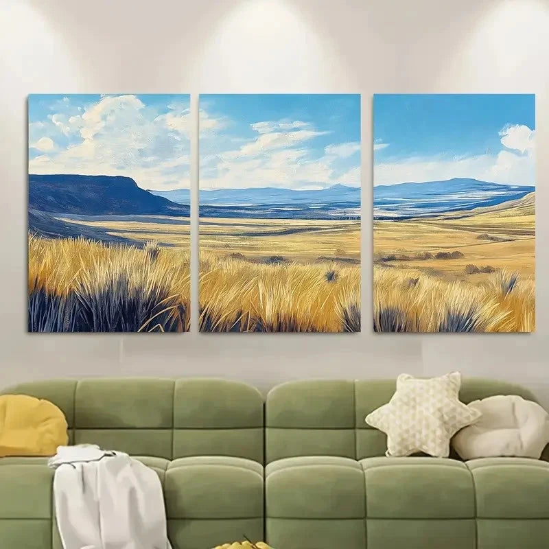 3pcs Tranquil East Rim Drive Metal Print Ready to Hang Art