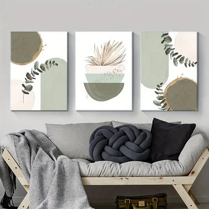 3pcs Bohemian Abstract Geometric Metal Print Ready to Hang Art - Bella Home Decor