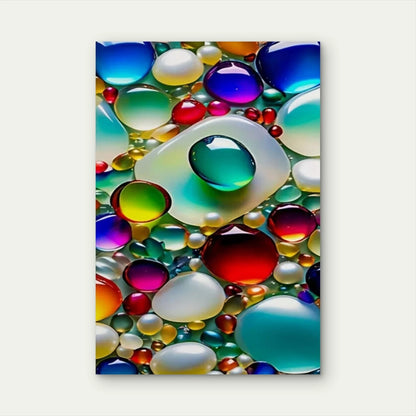 Vibrant Colors Iridescent Glassy Orbs Metal Print Ready to Hang