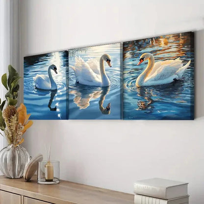 3pcs Colorful Scenic Lakes and Trees Perfect Wall Art Set Canvas Unframed - High Quality Print 100% Australian Made Wall Canvas - Bella Home Decor
