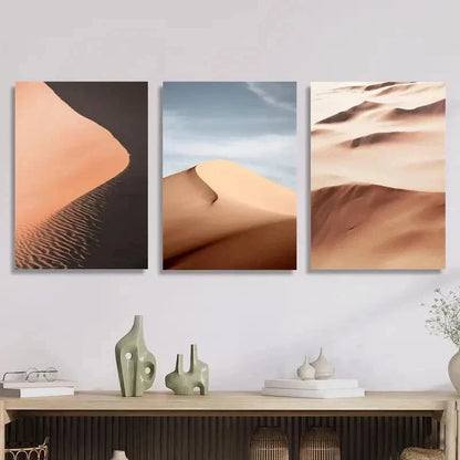 3pcs Namibia Sand Dunes Desert Landscape Perfect Wall Art Set Canvas Framed 60x90cm - High Quality Print 100% Australian Made Wall Canvas Ready to Hang