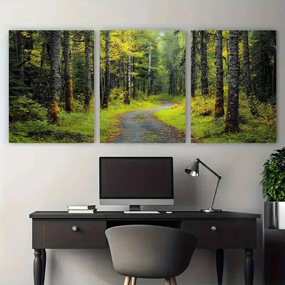 3pcs Soldotna Kenai Peninsula Boreal Forest Metal Print Ready to Hang Art - Bella Home Decor
