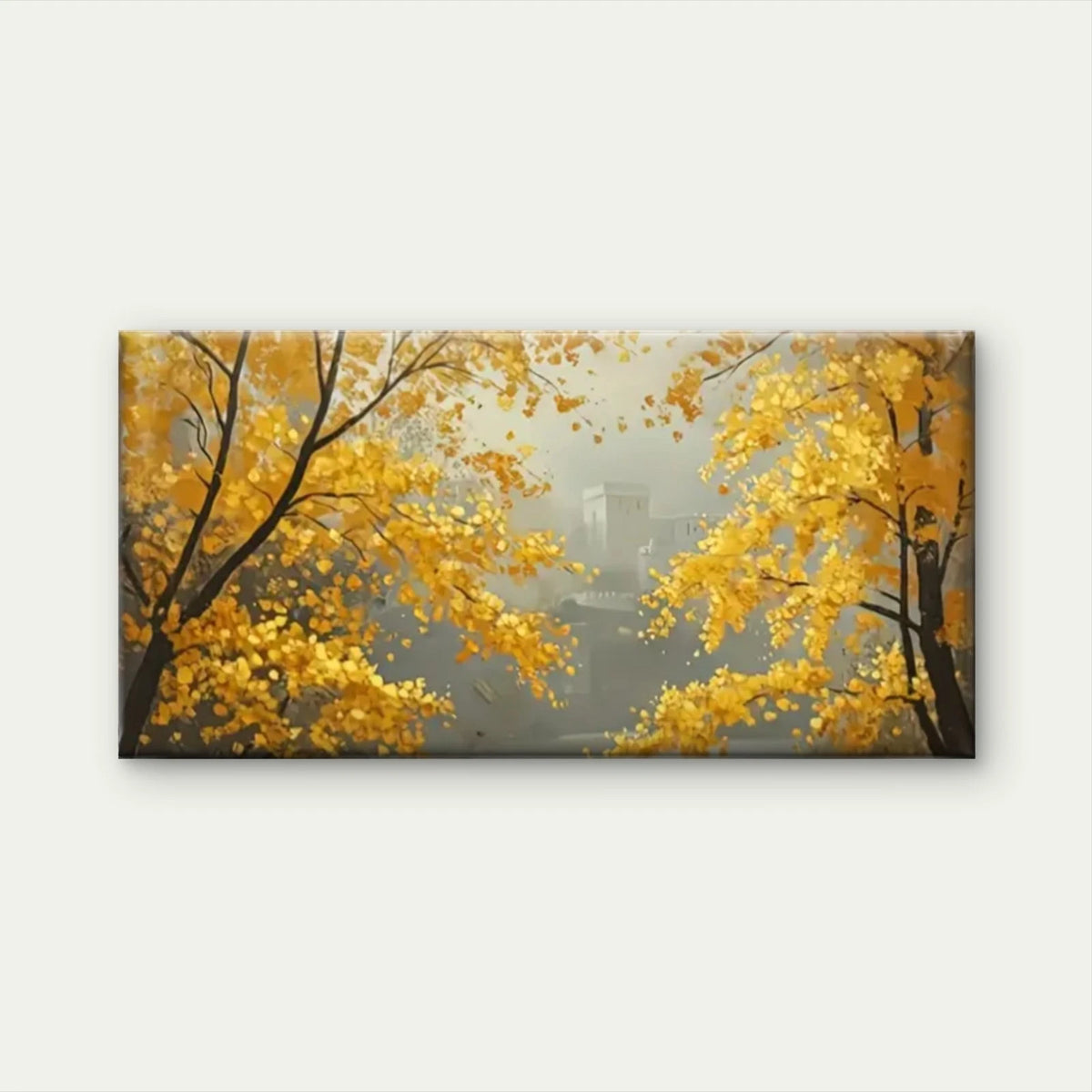 Yellow Trees Forest Wall Art Canvas Office Home Room Framed 120x60cm