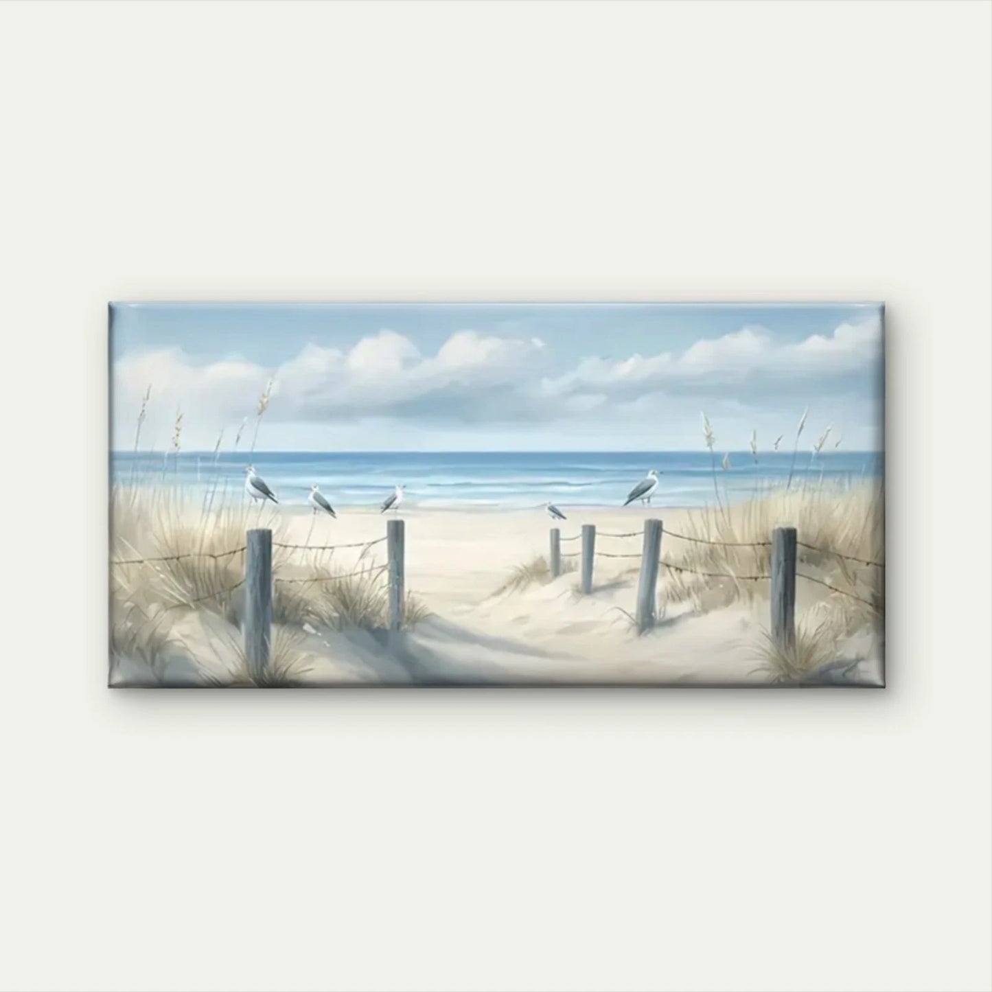 Beach Scene Sand Sky Wall Art Canvas Office Home Room Framed 120x60cm