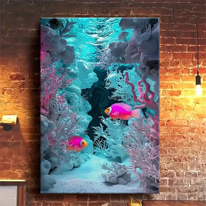Underwater Coral and Fishscape 60x90cm Metal Print Ready to Hang