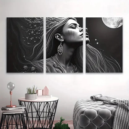 3pcs Black And White Picture Wall Art Set Canvas Framed 60x90cm - High Quality Print 100% Australian Made Wall Canvas Ready to Hang - Bella Home Decor