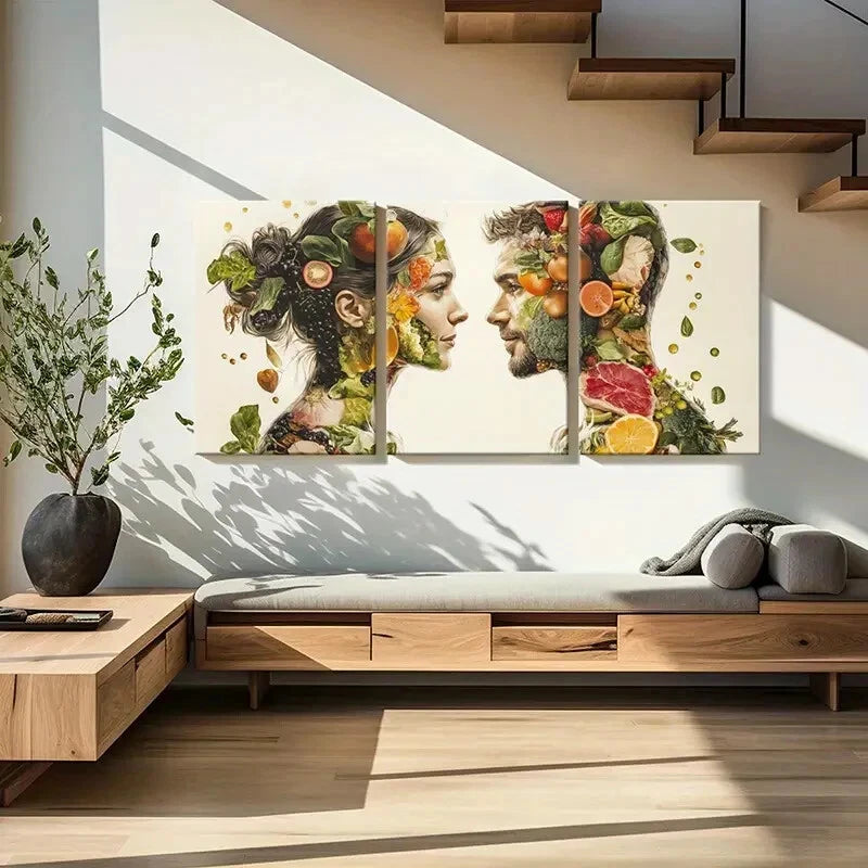 3pcs Abstract Art Lovers Vintage Wall Art Painting Metal Print Ready to Hang Art - Bella Home Decor