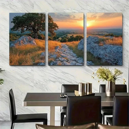 3pcs Paper Scenic Wild Rockface Perfect Wall Art Set Canvas Framed 50x70cm - High Quality Print 100% Australian Made Wall Canvas Ready to Hang