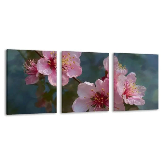 3pcs Floral Painting with Pink & Flowers Wall Art Set Canvas Framed 40x60cm - High Quality Print 100% Australian Made Wall Canvas Ready to Hang