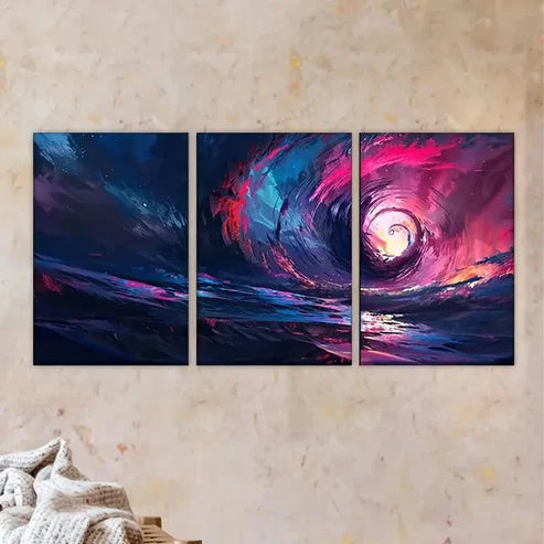 3pcs spiral vortex Wall Art Set Canvas Unframed - High Quality Print 100% Australian Made Wall Canvas - Bella Home Decor