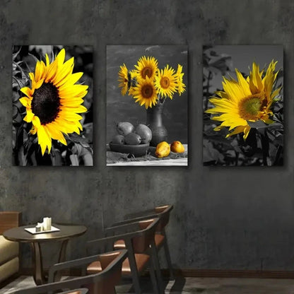 3pcs Rustic Sunflower  Canvas Framed 50x70cm - High Quality Print 100% Australian Made Wall Canvas Ready to Hang