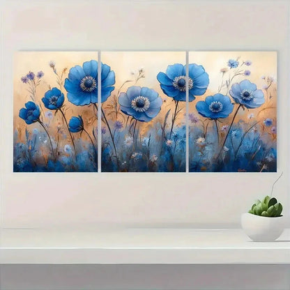 3pcs Queen Anne'S Lace Floral Art Prints Metal Print Ready to Hang Art - Bella Home Decor
