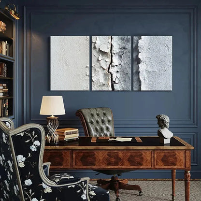 3pcs Urban Decay Cracked Surface Design Industrial Metal Print Ready to Hang Art - Bella Home Decor